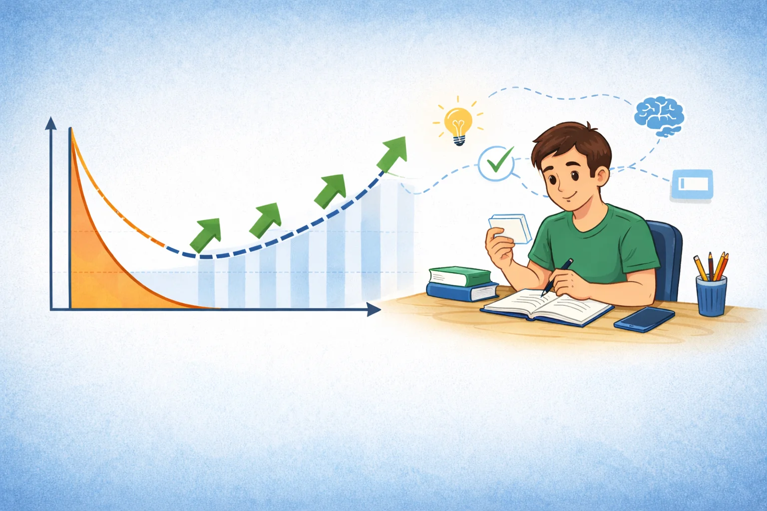 O que é repetição espaçada e por que ela funciona melhor do que estudar tudo de uma vez