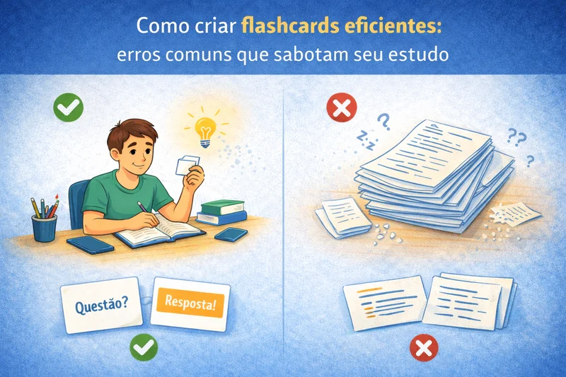 Como criar flashcards eficientes: erros comuns que sabotam seu estudo